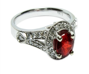 Ring with red stone