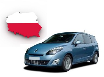 car with Polish flag in shape of Poland