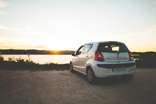 car at sunset