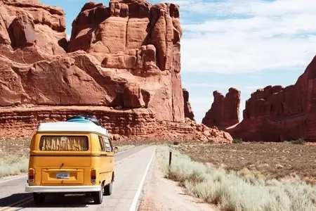 campervan in desert