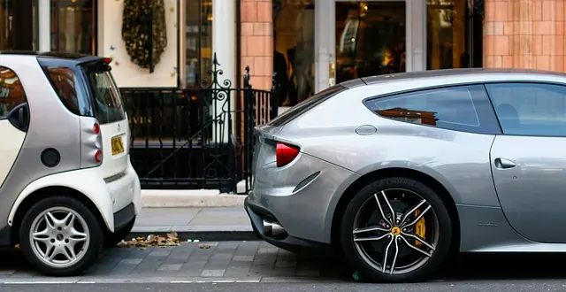 cars parked in city