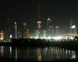 Kuwait city at night