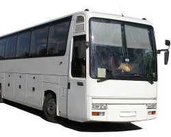 front view of white coach 