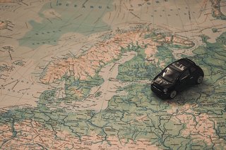 europe map and car