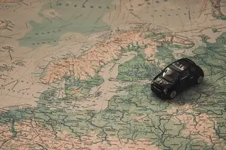 europe map and car