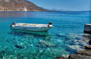 boat in bay crete