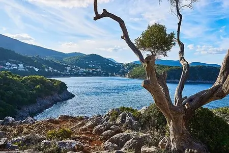 remote beach on Ithaca Greece