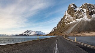road and mountains in iceland