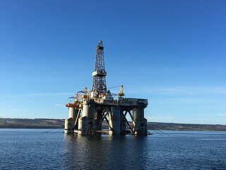 offshore workers platform in sea