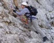 Climber on rocks