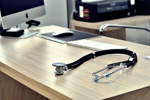 stethoscope on desk