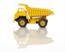 Yellow toy tipper truck