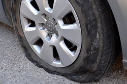 punctured tyre