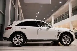 White car in showroom