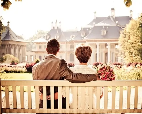 couple at wedding venue