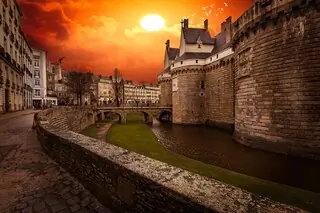 street and castle walls