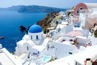 santorini looking over sea