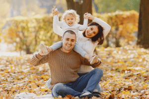 family in woodland happy to have online life insurance quotes