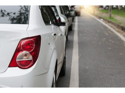 white car taillight