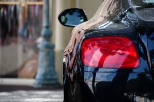 rear view of parked black car
